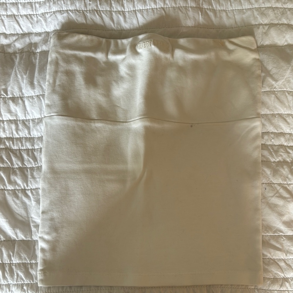 Djerf Avenue Cream Mini Pencil Top with Ribbed Style for Casual Wear